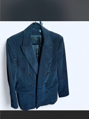 Women’s Double-Breasted Corduroy Blazer - Black